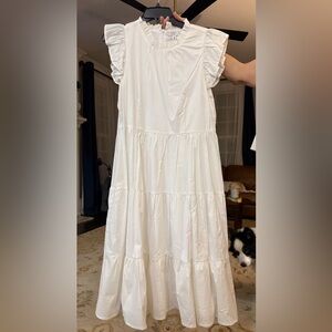 Crown & Ivy White Ruffle Midi Dress